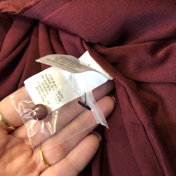 Lulu's NWT XL burgundy long sleeve maxi wrap dress style AD1949 - Picture 3 of 9